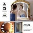 LED Vanity Mirror Lights, Hollywood Style Makeup Lighting, 10FT/6000K/Dimmable/12V Adapter/Self-Adhesive Strip Lights for Mirror, Lighting for Makeup Vanity Table & Bathroom Mirror