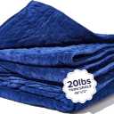 Gravity Weighted Blankets for Adults, 20lbs Navy (48" x 72", Twin/Single) - Heavy Comfort Cotton Blanket with Glass Beads - Utra-Soft Premium Breathable Microfiber Duvet Cover - Machine Washable