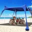 Osoeri Beach Tent, Camping Sun Shelter UPF50+ with 8 Sandbags, Sand Shovels, Ground Pegs & Stability Poles, Outdoor Shade Beach Canopy for Camping Trips, Fishing, Backyard Fun or Picnics