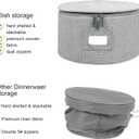 China Storage Set, Hard Shell 4-Piece Set for Plate Storage and Transport, Protects Dishes have Lable Window for Saucers and Stackable,Felt Plate Dividers Included
