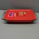 Pyrex Easy Grab 3-Quart Oblong Glass Baking Dish with Red Plastic Lid - Made in USA