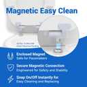Pro Elite Heavy-Duty Wood Toilet Seat Round, White, Magnetic Quick-Release Easy-Clean and Change, HushMotion Soft Close, StainShield High-Gloss Finish, Arch-Tite Secure Fit