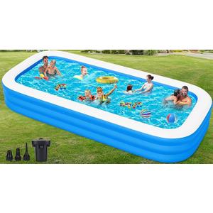 Extra Large Inflatable Pool for Adults, 165" X 76" X 22" Big Blow-Up Pool Swimming Pool, 2025 Upgraded Oversized Thickened Family Pools for Backyard Summer Outdoor