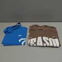 Comfort Colors T-shirt for Men, Brown, Medium Size, with Blue Storage Bad