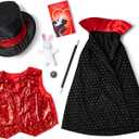 Melissa & Doug Magician Costume Role Play Set - Includes Hat, Cape, Wand, Magic Tricks