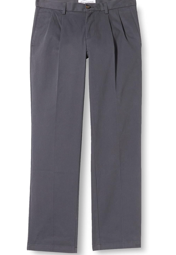 Amazon Essentials Men's Classic-Fit Wrinkle-Resistant Pleated Chino Pant  (Size 28W x 28L)