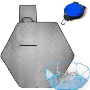 RUAFOX Hexagon Reusable Playpen Liner Mat for Small Pet Animals, Dogs, Guinea Pig, Rabbits or Puppy, Indoor Play Pen Washable and Waterproof Pee Pad