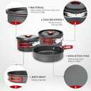 Alocs Camping Cookware, Portable Camping Essentials with Accessories, Camping Gear Camping Cooking Set for Outdoor Cooking, Backpacking, Hiking and Picnic.