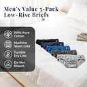 Beverly Hills Polo Club mens Beverly Hills Polo Club Men's 5 Pack Low Rise Brief (Medium, Navy, Dark Shadow, Grey, Bright Blue, Black)