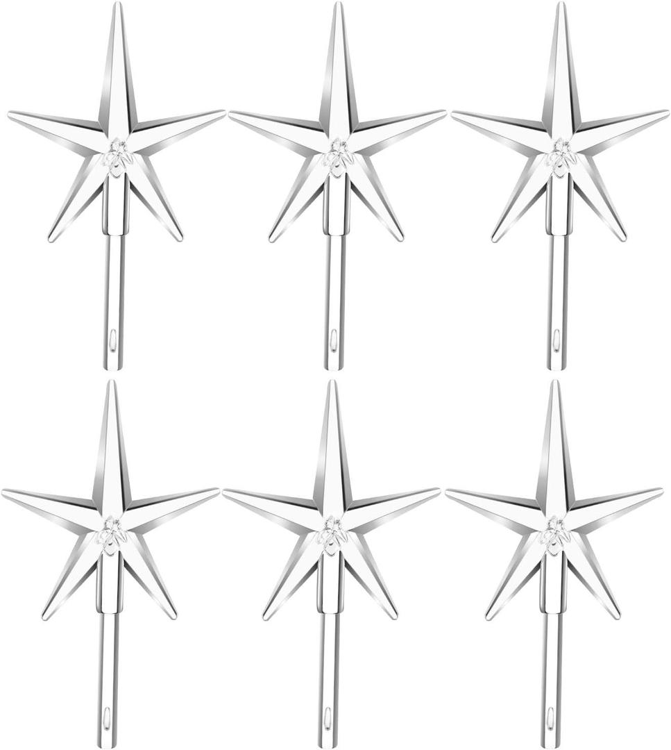6 Pieces Star Ceramic Christmas Tree Light Plastic Light Decoration for Christmas Tree Ornaments (Clear)