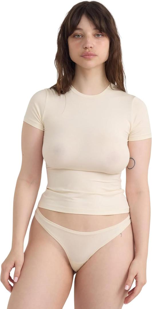 Organic Basics Women's Soft Touch Veil Thong Underwear (XX-Large)