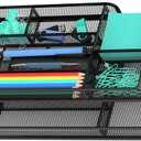 Desk Drawer Organizer, Metal Mesh Dividers Organizer (Blak-2P, Small)