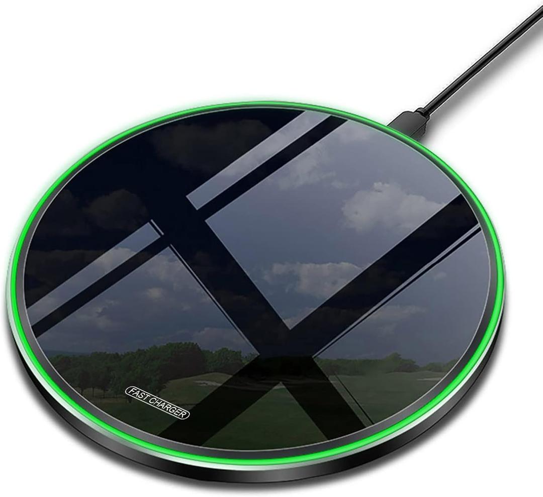 Fast Wireless Charger,20W Max Wireless Charging Pad Compatible with iPhone 16/16 Pro/Pro Max/15/14/13/12/11/X,AirPods;FDGAO Induction Charge Mat for Samsung Galaxy S25/S24/S23/S20/Pixel/G8, Mirror Black