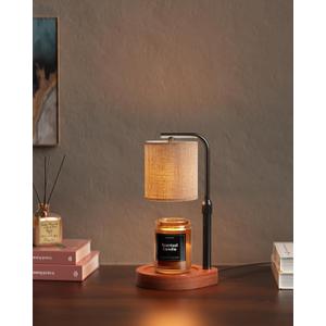 Candle Warmer Lamp with Timer & Dimmer for Yankee Candles, Adjustable Height Candle Warmer for Jar Candles, Wax Melt Lamp for Cozy Home Decor & Gifts,Linen, 2 Bulbs