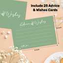 HONPHAX Bridal Shower Advice and Wishes Cards, Baby Shower Wedding Advice and Wishes Cards for The Mr and Mrs, 25 Pack Retirement Graduation Birthday Party Guest Book, Party Favor/Green 003
