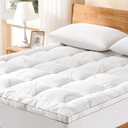 Homemate Full Mattress Topper - Cooling Viscose Mattress Pad Cover Soft Plush 1000 GSM Down Alternative Fill Pillow Top Bed Topper Double Bed Cushion for Hot Sleepers Back Pain Relief (White)