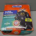 Hefty Ultra Strong 30 Gallon Trash Bags, Large Trash Bags 30 Gallon Size, Multipurpose, Break Resistant Drawstring Closure, Resists Leaks, Punctures, and Tears, Black, White Pine Breeze Scent, 50 Bags