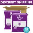Poise Incontinence & Postpartum Pads for Bladder Leaks, 7 Drop Ultra Absorbency, Long Length, 78 Count