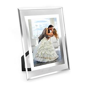 Komimaci 4x6 Picture Frames - Glass Photo Frame for Tabletop/Desktop Display, Horizontal/Vertical Orientation, Silver Finish, 7 Pack