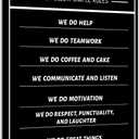 PSYYSP Large Office Rules Canvas Wall Art Framed Motivational Teamwork Quote Poster for Meeting Room Decor Modern Workplace Culture Wall Hanging Inspirational Employee Workspace Decor 36x24 Inch