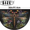 Half Round Doormat Animal Dragonfly Boho Washable Semi Circle Mat Non Slip Absorbent Half Moon Rugs for Indoor Outdoor Entrance Kitchen Bathroom Bedroom Patio Fireplace Floor Carpet Decor, 36x24in
