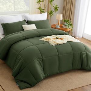 Dark Green Comforter King Size, All Season, Soft, Fluffy
