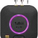 1Mii B06S+ Bluetooth 5.2 Receiver, HiFi Bluetooth Audio Adapter w/LDAC, aptX HD & aptX Low Latency, Long Range Hi-Res Audio with Volume Control, 3.5mm & RCA outputs, Easy Setup for Home Stereo System