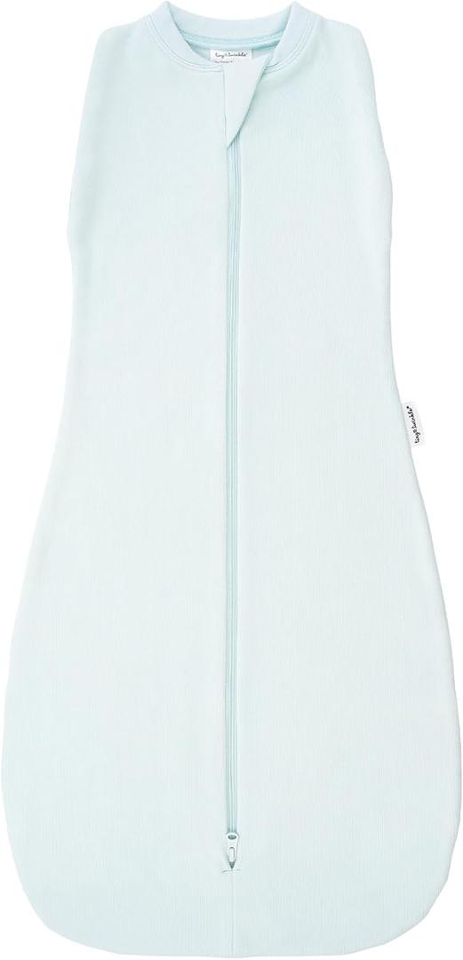 Tiny Twinkle Baby Sleep Sack 3-6 Months 1.0 TOG, Cotton & Elastane Wearable Blanket, Swaddle Transition Micro-Fleece, Machine Washable (Ice Blue)