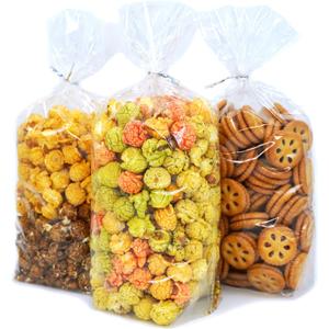 Oueliche 100Pcs 7x11.6 Inch Clear Plastic Cellophane Treat Bags with 4" Twist Ties, Great for Gift Giving or Party Favors Packaging, Bread, Cookie, Candy, Popcorn