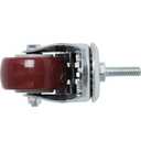 Finnhomy Swivel Caster Wheels 2 Inch Heavy Duty Threaded Stem Casters 1/4" - 20 x 1 with Brake Set of 4 for Wire Shelves Wheels PU Load Bearing 800 Lbs Anti-wear Smooth Casters, Red