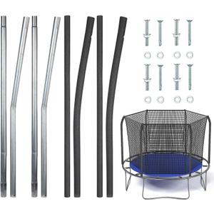 Blulu Trampolines Single Enclosure Pole Set Trampoline Replacement Parts Upper and Lower Enclosure Kit Net Poles with Foam Sleeve