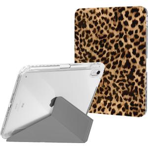 Case for iPad Air 11 Inch 2026/2025/2024 (M4/M3/M2), Slim iPad Air 5th/4th Generation 10.9-inch Case Cheetah, Trifold Portrait Stand, Protective Clear Cover with Pencil Holder, Brown Leopard