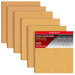 50 Pcs Premium Sand Paper, 1/4 Sand Paper Sheet Hook and Loop Backing 80/120/150/220/320/400 Grit Sandpaper Assortment Sandpaper for Wood Metal Automotive Palm Sanders 5.5" x 4.5"