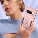 for Google Pixel 8 Pro Case Women - Cute Girls Cover Girly Kawaii Aesthetic Unique Design Flowers Castle Heavy Duty Protective Shockproof Military Grade Teen for Google Pixel 8 Pro Phone Cases