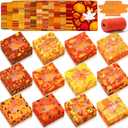 Blulu 60 Sets Thanksgiving Bakery Boxes Bulk with Window 5x5x3 Inch Fall Food Containers Gifts Boxes with Maple Tags and Rope for Fall Holiday Cookie Cupcake Goodie Candy Treat Package Party Favors