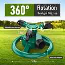 Sprinklers for Yard, Lawn & Garden Sprinkler Automatic 360 Rotating for Large Area Coverage, Grass Water Sprinkler for Water Fun-2PCS