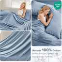 Comfort Spaces 100% Cotton Sheet Set Breathable, Lightweight, Soft with 12" Elastic Pocket Fits up to 14" Mattress, All Season Cozy Bedding, Matching Pillow Case, Twin Blue 3 Piece