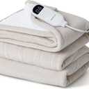 Bedsure Electric Blanket Twin - Soft Flannel Heated Blanket Twin Size, Fast Heating with 6 Time Settings (Up to 10H) & 6 Heat Settings, Warm Gift for Grandma (62x84 inches, Cream)
