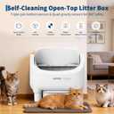 Automatic Cat Litter Box Self Cleaning, App Control, Open-Top Automatic Litter Box with Safety Sensors, Ultra-Quiet, 10.5L Waste Bin with Odor Control, 1 Roll of Garbage Bags, Light Grey | App Control, with Safety Sensors, Ultra-Quiet, 10.5L Waste Bin with Odor Control, 1 Roll of Garbage Bags