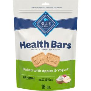 Blue Buffalo Health Bars Crunchy Dog Biscuits, Oven-Baked with Natural Ingredients, Apples & Yogurt, 16-oz Bag (EXP 10/07/26)