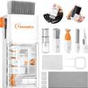 Keyboard Cleaner Laptop Cleaning Kit, All-in-One Keyboard Cleaning Kit, Laptop Cleaner Tool for MacBook iPad iPhone Computer, Portable Electronics Brush Tool for Tablet PC Camera Lens Earbuds Monitor (Bright White)