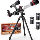 ToyerBee Kids Telescope, Space Toys with 3 Eyepieces & Compass, Portable Science Kits for Kids as Astronomy Gifts, Great Educational Telescope and Stem Toys to See Moon, Buildings and Animals