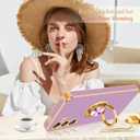 Fingic for Galaxy S25 Case[with 360 Rotatable Ring Holder][Support Magnetic Car Mount] Shiny Plating Gold Slim Thin Soft TPU Rugged Bumper Anti-Scratch Case for Galaxy S25 for Girls,Lavender Purple