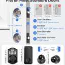 TEEHO TE001K Keyless Entry Door Lock with Handle, Electronic Keypad Deadbolt with 2 Knobs, High-Security Front Door Handle Set for Home & Rental, Smart Auto-Locking, Easy Install, Matte Black
