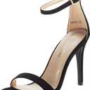 DREAM PAIRS Women's High Heels Flower Ankle Strap Stilettos Round Open Toe Dressy Sexy Sandals (Size 7.5)