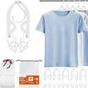 HOUSE DAY Foldable Travel Hangers 20 Pack w/10 Clips, Cruise Essentials 2025, Portable Hangers Collapsible Hanger Plastic, Travel Must Haves for Suitcase, Hotel, RV, Road Trip, Flying, Camping-White