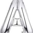 Letter Balloons 40 Inch, Single Silver Letter A Balloons Aluminum Hanging Foil Film Balloon for Baby Shower, Wedding Anniversary, Graduation, Birthday Party Decoration