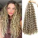 YXCHERISHAIR Curly Crochet Hair GoGo Curl Crochet hair for Women 8Packs Deep Wave Braiding hair,Synthetic Bohemian Crochet Braid Water Wave Crochet hair Extensions(P27/613, 18Inch)
