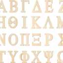 8 Inch 60 Pieces Wooden Greek Letters Crafts Unfinished Wood Greek Alphabets for Sorority/Fraternity/DIY Project/Learning/Wall Decor