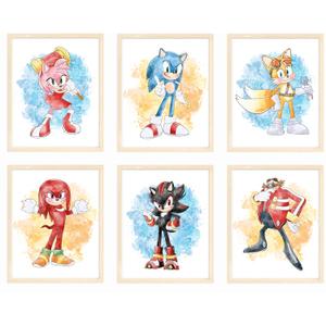 Nistio® Hedgehog Kids Wall Art Prints, Hedgehog Kids Room Decor, Nursery Wall Decor, Set of 6 Unframed, 8x10 Inches